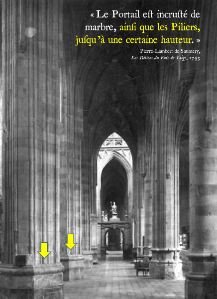 Basilique de Saint-Hubert - Bases de colonnes habillées de marbre