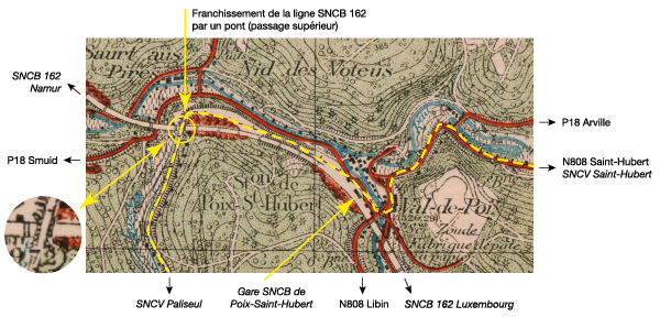 Extrait de la carte topographique au 1:20.000, Institut Cartographique Militaire, 1933